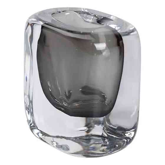 Серая стеклянная ваза для цветов 10х7 см Киев