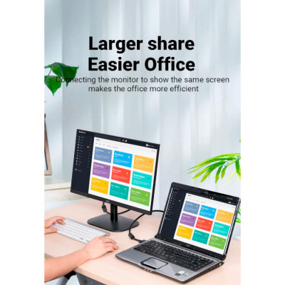 Кабель VGA 15M-15M, 2.0 м, з ферритами, чорний Vention Винница - изображение 4