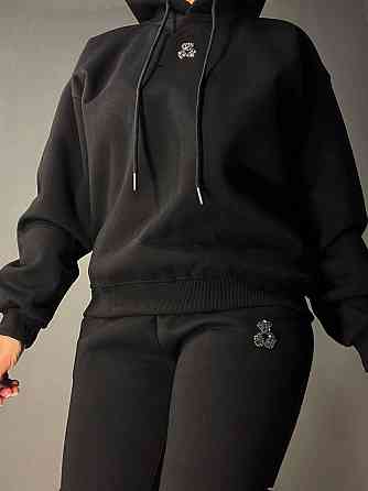 Костюм женский A-N 2735 с медвежонком в ​​камнях - худи и штаны черный, черный, XL Киев