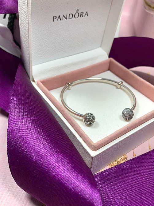 Срібний браслет для намистин Пандора -банглвідкритий 596438CZ MasterSem Київ - фото 3