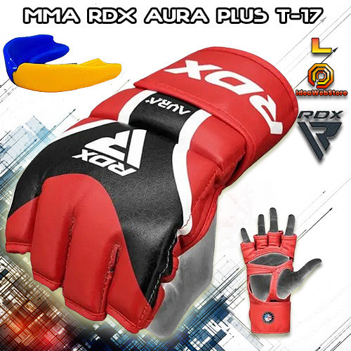 Рукавички для ММА змішаних єдиноборств рукопашного бою червоні ММА RDX AURA PLUS T-17 RED розмір L Київ - фото 8
