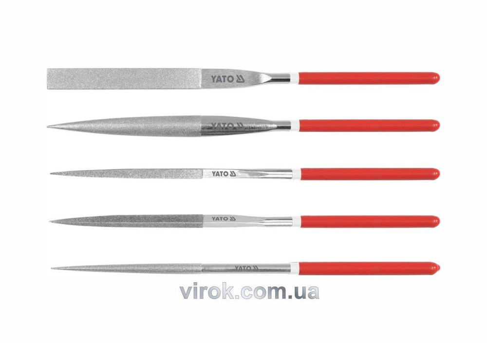 Надфіль алмазний YATO Набір. 5х180х70мм 5пр. [10/100] Одеса - фото 1