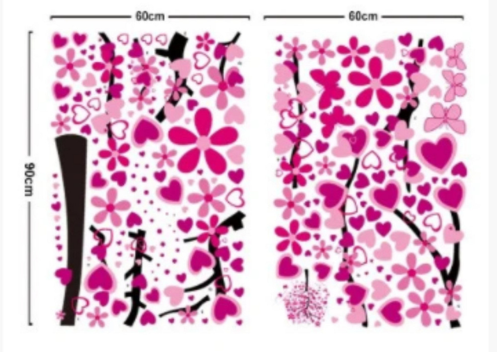 Интерьерная наклейка Дерево и сердечки Киев - изображение 4