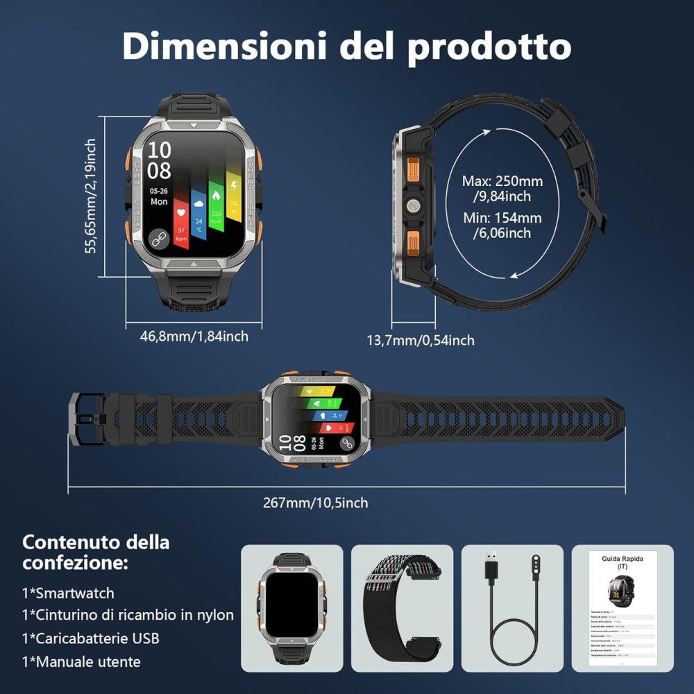 Смартгодинник Blackview W80 Pro, GPS, Bluetooth-дзвінки, 1,91″, 900 мАг, IP68, 115+ спортрежимів, чорний Київ - фото 8