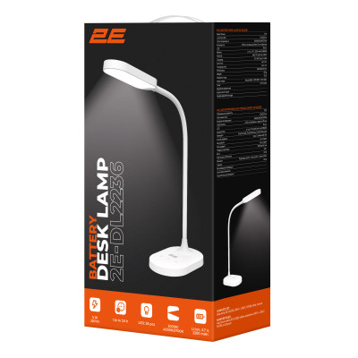 Настольная лампа 2E 9Вт 3000K 4000K 5700K 2200мАг USB-С без БЖ білий (2E-DL2236) Винница - изображение 4