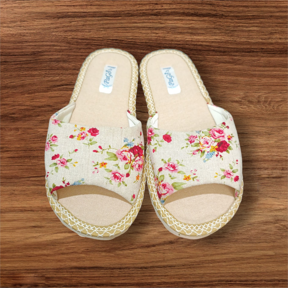 Тапочки жіночі хатні льон червона квітка дівчинка підліток 34 Одеса - фото 1