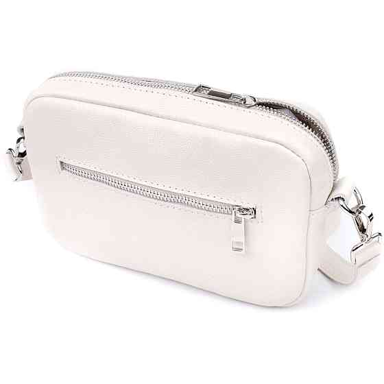 Классическая женская сумка кросс-боди из натуральной кожи Shvigel 22839 Бежевая Киев