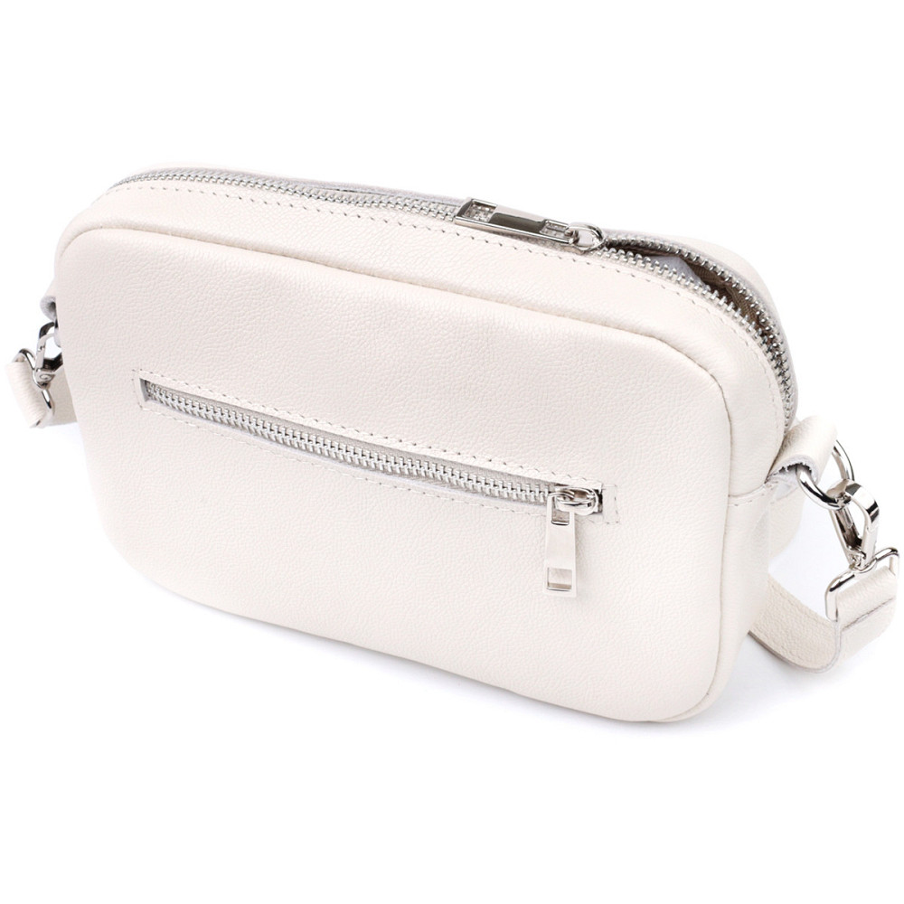 Класична жіноча сумка крос-боді з натуральної шкіри Shvigel 22839 Бежева Київ - фото 2