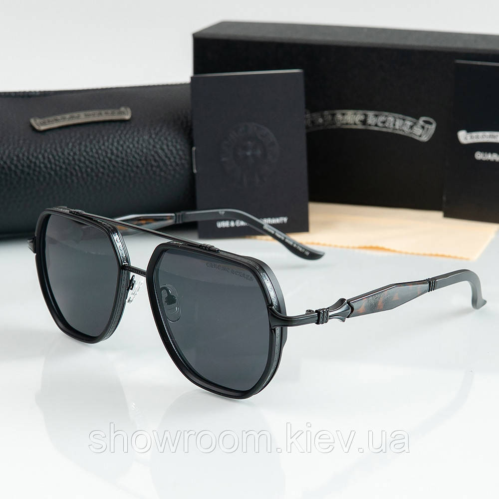 Брендові чоловічі окуляри Chrome Hearts (5221) black Київ - фото 1