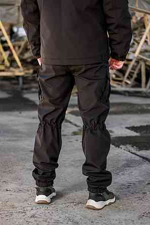 Военные зимние мужские брюки черные Soft Shell на флисе тактические зимние брюки все размеры WAR Львов