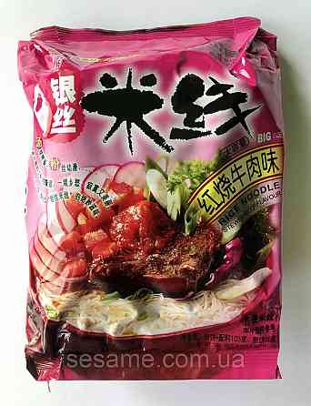 Рисова локшина Hezhong Rice Noodle Flavor зі смаком тушкованої яловичини 105 г (54) Харків
