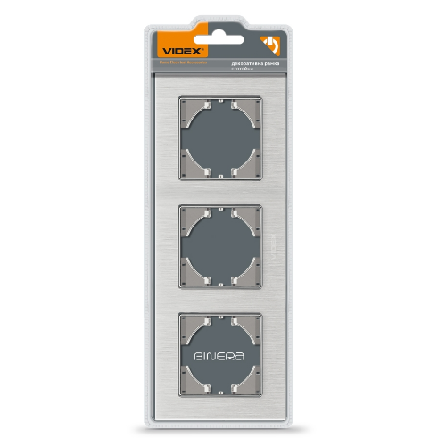 BINERA сріблястий алюміній Рамка горизонтальна 3-а Videx Житомир - изображение 3