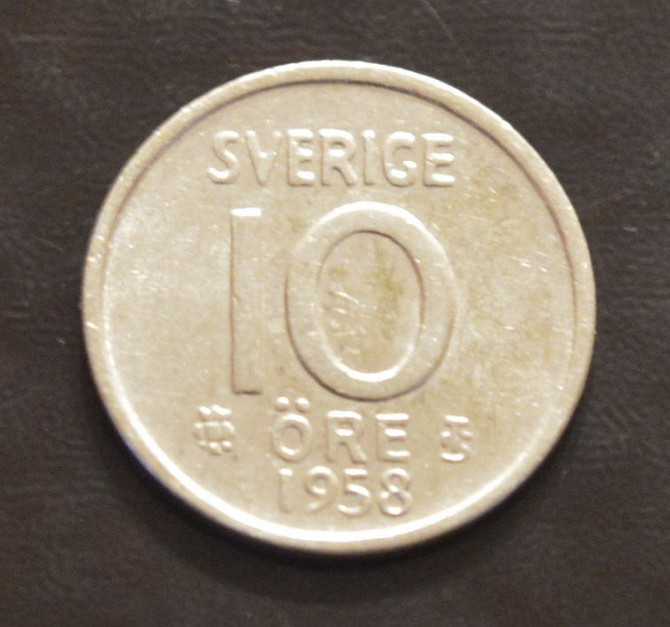 Швеція 10 ері 1958 рік (срібло) Полтава - фото 1