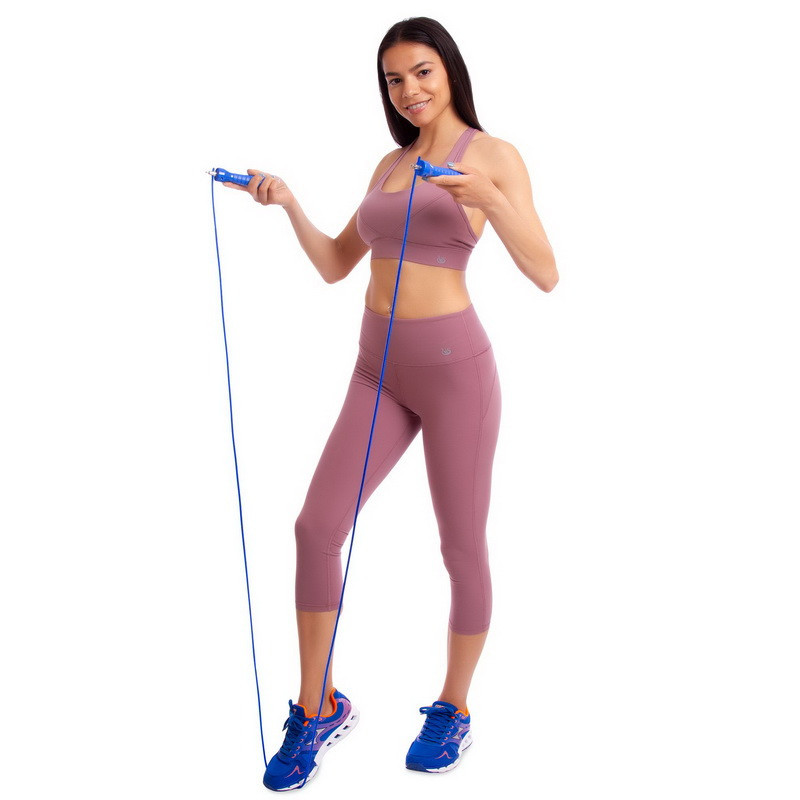 Скакалка скоростная Кроссфит co стальным тросом FI-4384 Вишнёвое - изображение 8