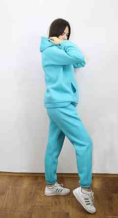 Костюм женский теплый спортивный на флисе кофта на змейке Голубой 42/44 Харьков