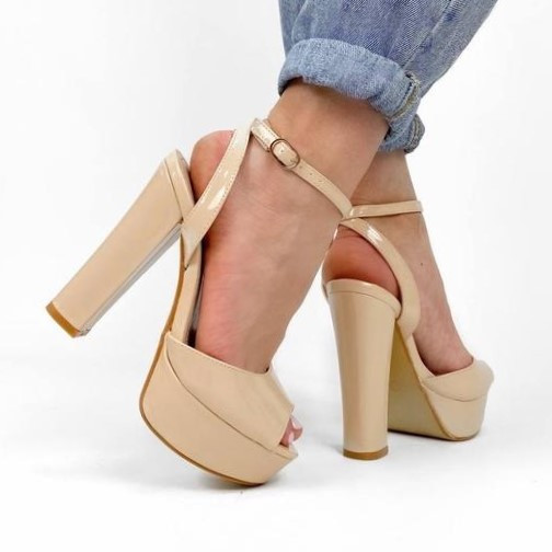 Жіночі Бежеві Босоніжки на Каблуку Лакові Модельні (розміри: 36,37,38,39) - 25 Дніпро - фото 7