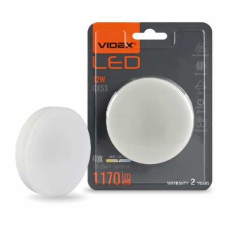 Лампа 12W GX53 4100К 220V LED Videx Житомир