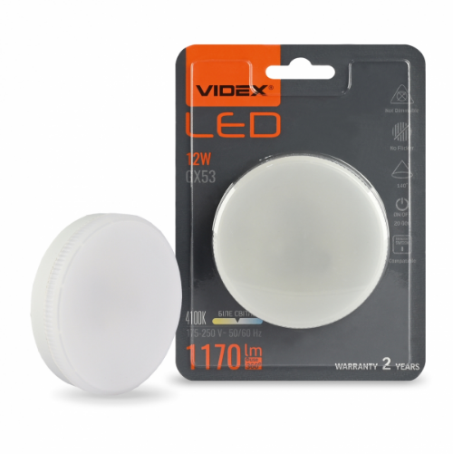 Лампа 12W GX53 4100К 220V LED Videx Житомир - изображение 1