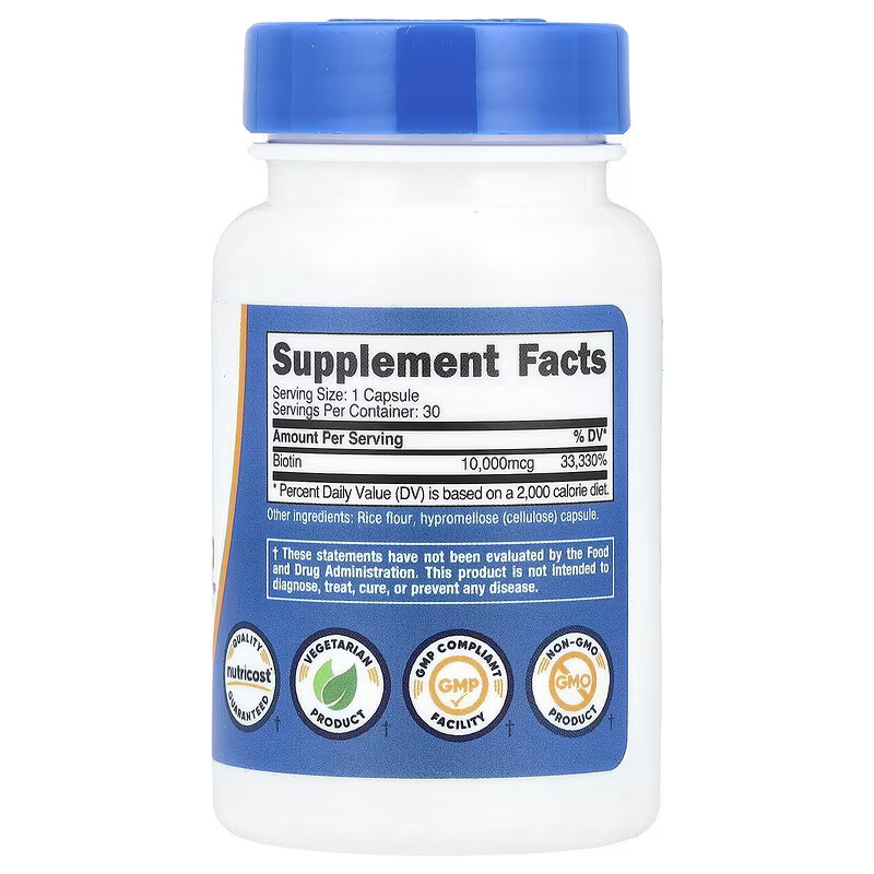 Biotin, 10,000 mcg, 30 Capsules Луцк - изображение 2