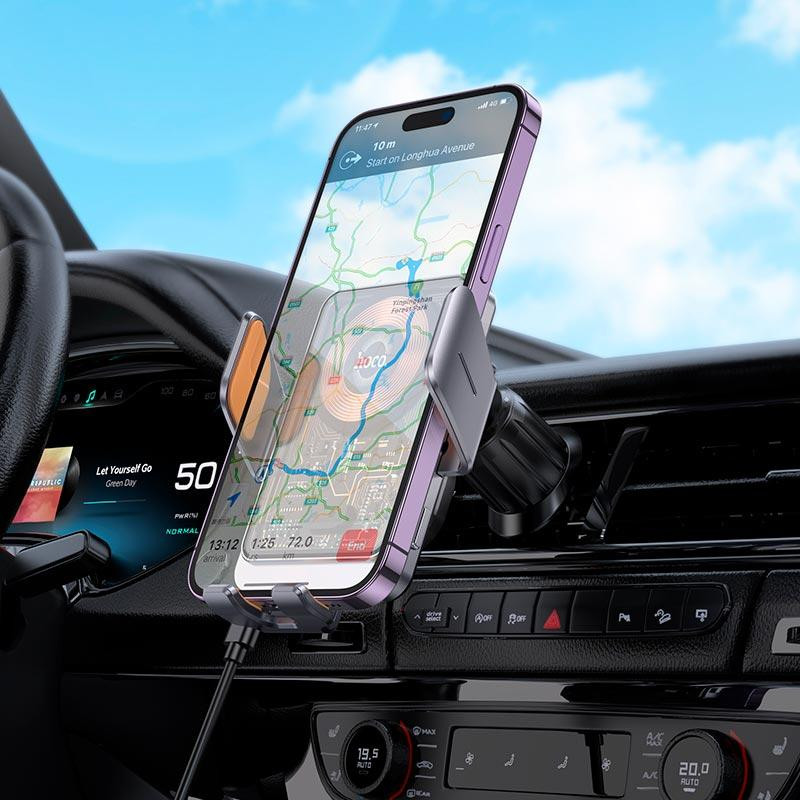 Автотримач для телефона з БЗП HOCO HW7 Transparent Discovery Edition wireless fast charging car holder(air Одеса - фото 9