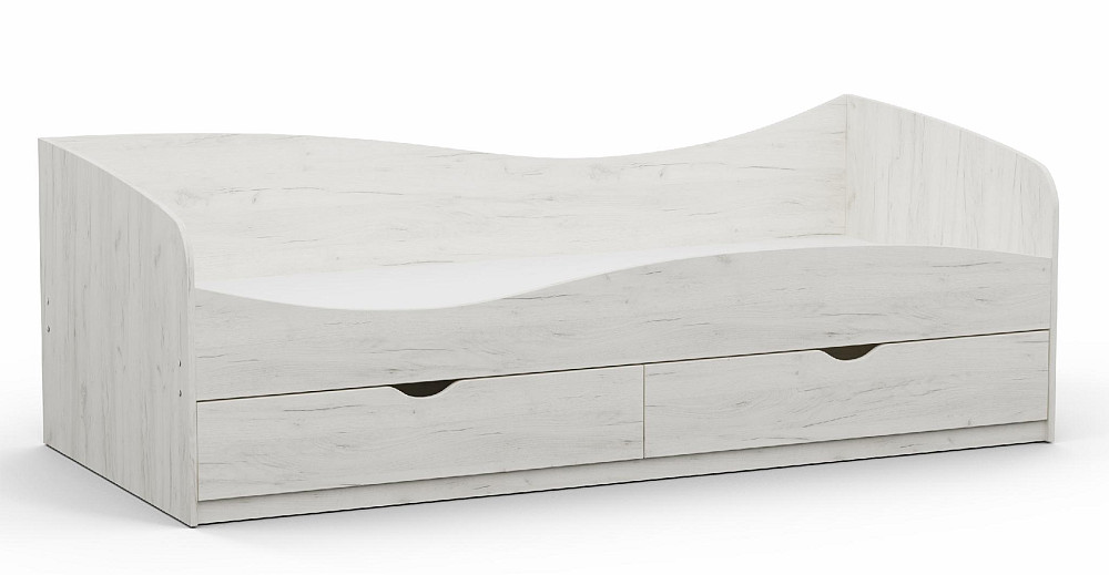 Кровать односпальная L-11, Дуб Крафт Білий, 2030х937х680 Львов - изображение 1