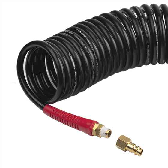 Шланг BLACK M-Flex 6,5×10 мм, 15 м, спіральний поліуретановий, з поворотним шарніром, латунними швидкороз'ємними з'єднаннями, STORM Львов