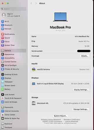 Ноутбук MacBook Pro 16 (2023) M2 Pro 16/512Gb. Space / Silver MNW83/ MNWC3 Київ