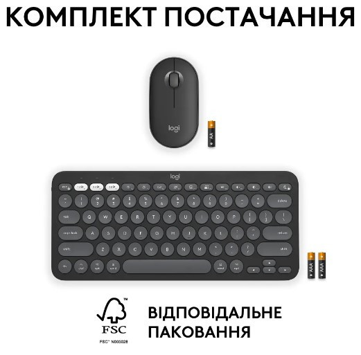IT набір Logitech Pebble 2 Combo for Mac Tonal Graphite (6915635) Київ - фото 11