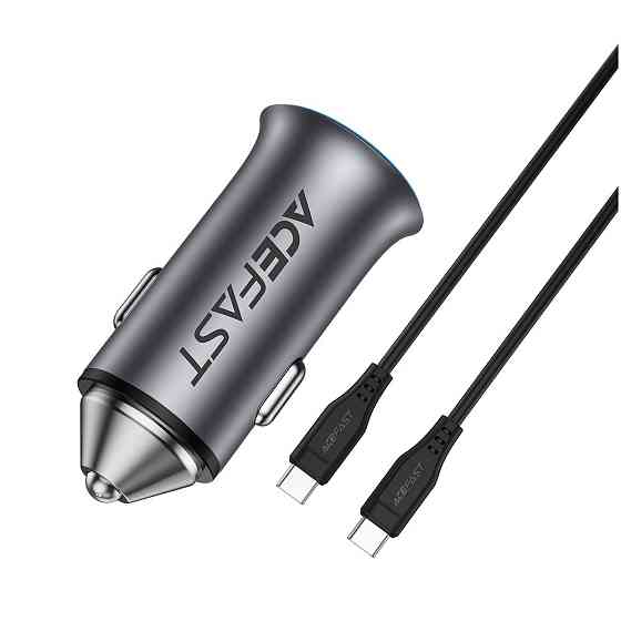 Автомобильное зарядное устройство ACEFAST B16 95W (USB-A+USB-C) dual port metal car charger set (P5) Metal Gray Киев