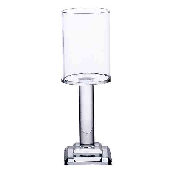 Yiwu Підсвічник скляний на ніжці 6.5×20 см підсвічник келих декоративний прозорий HP-4-40S Коломия