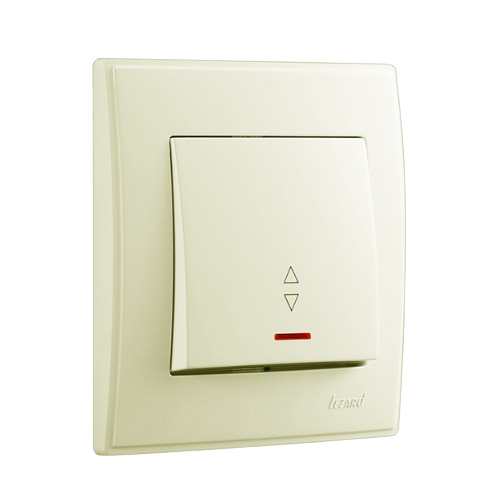 LESYA крем Вимикач внутрішній прохідний 1кл з підсвічуванням Лезард Житомир