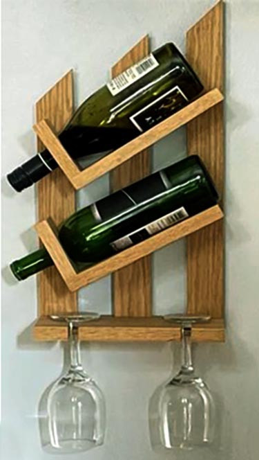 Настінна винна полиця "Акіта" сієна Миколаїв - фото 1