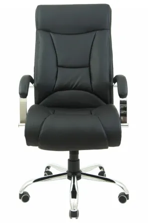 Офісне Крісло Керівника Richman Magistr Шкіра Lux Хром М2 AnyFix Чорний Київ
