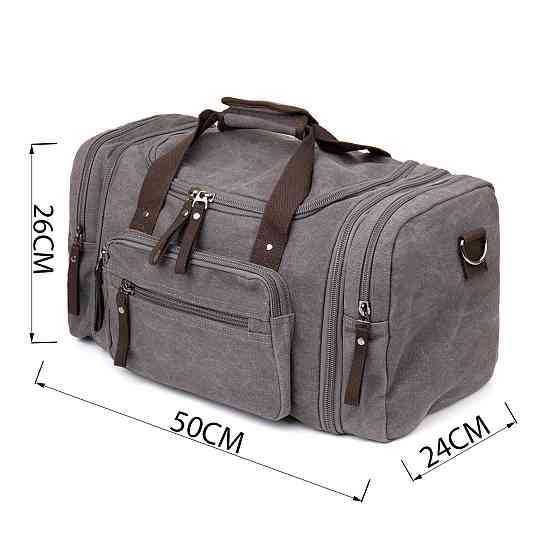 Дорожня сумка текстильна Vintage 20665 Сіра Київ