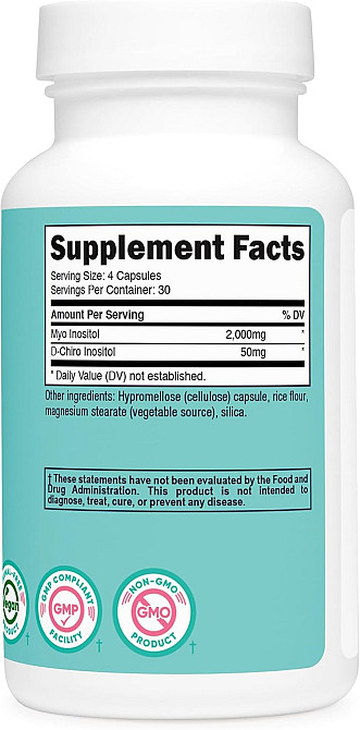 Міо та D-хіро інозитол Nutricost Women, Myo & D-Chiro Inositol, 120 Capsules Луцьк - фото 2