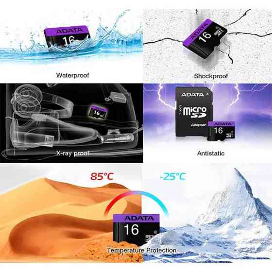 Карта памяти A-DATA Premier microSDHC (UHS-1) 16Gb Class 10 (R-80Mb/s) (adapter SD) Николаев