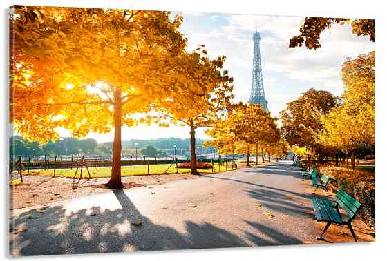 Картина полотно у вітальню / спальню  Осінь в Парижі  MLP_366 ( 60х30см ) 80x120 см Київ