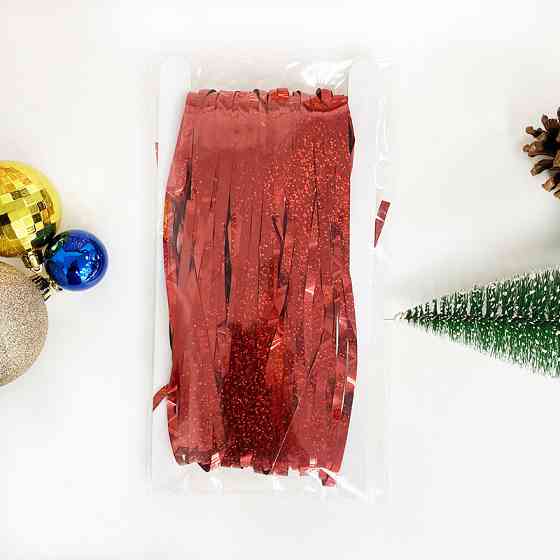 Дощик для фотозони з голограмою прикраса 245 см на 92 см червоний Київ