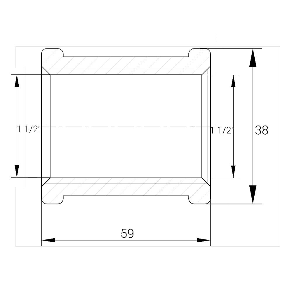 Муфта 1 1/2″ВВ латунна восьмигранна А0355А Киев - изображение 2