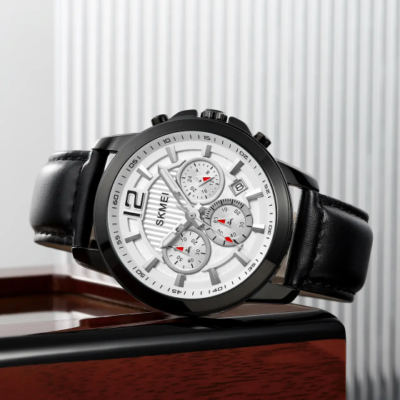 Годинник чоловічий наручний Skmei 1989 (Чорний з  сріблястим) Київ