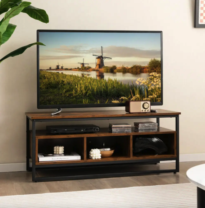 Комод тумба для дому під тв довга сучасна з полицями Costway Mary в стилі лофт Київ - фото 2