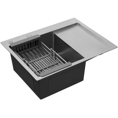 Мойка кухонная Kroner Geburstet-6350LHM (CV031320) Винница - изображение 11