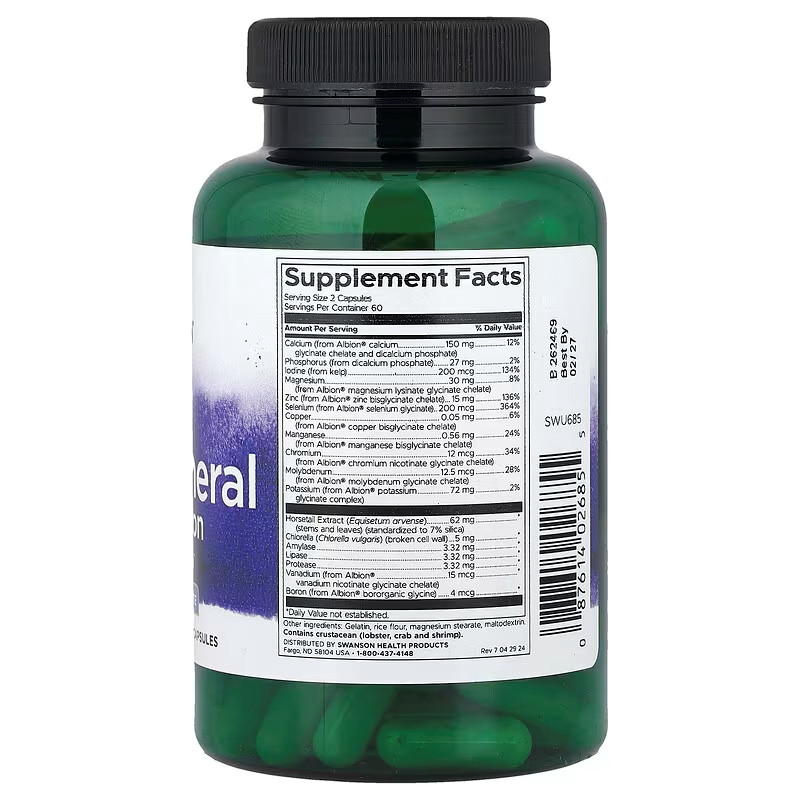 Мультимінерали без заліза Swanson Albion®, Multi-Mineral without Iron, 120 Capsules Луцьк - фото 2
