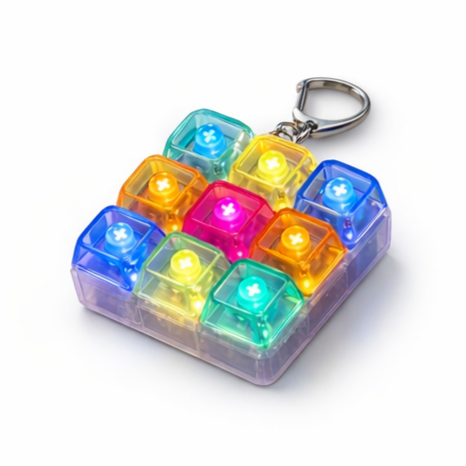 Антистрес клавіші LED (кейкап клікер) на 9 кнопок | Світлодіодний брелок Pop It | Іграшка для рук Київ