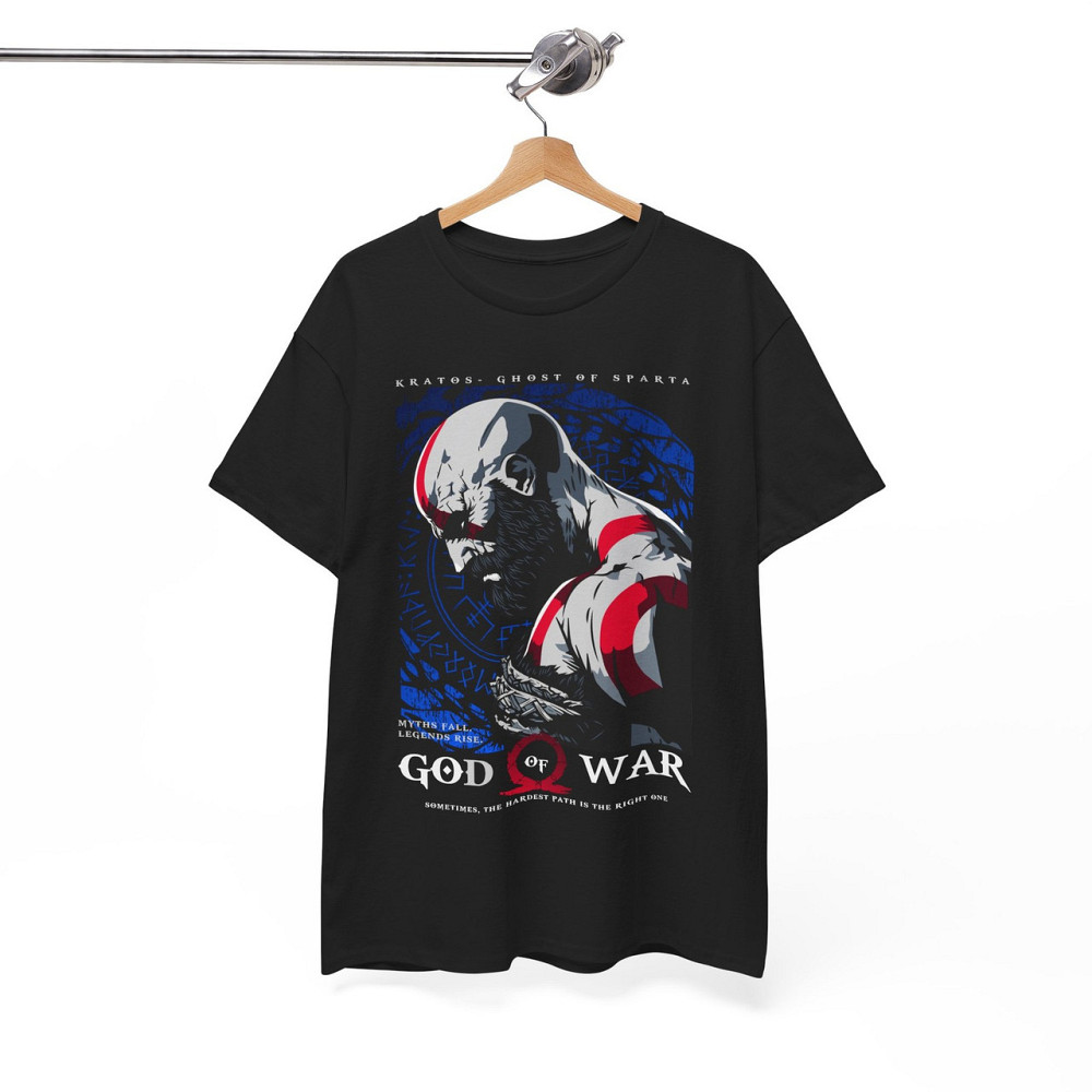 Футболка для хлопчика з аніме принтом Год Вар Кратос Гхост оверсайз (зріст від 165 до 180) Чорний AnimeJ0076m Дніпро - фото 6