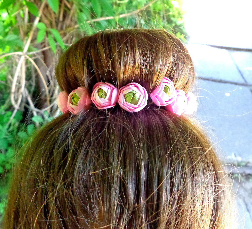 Шпильки для волос с цветами ручной работы 
