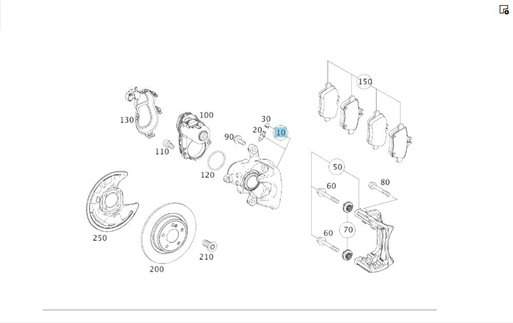 Mercedes-Benz  A0004232381 Тормозний супорт задній лівий у зборі зі скобою A0004230806 CLA Shooting Brake X117 Одесса - изображение 2