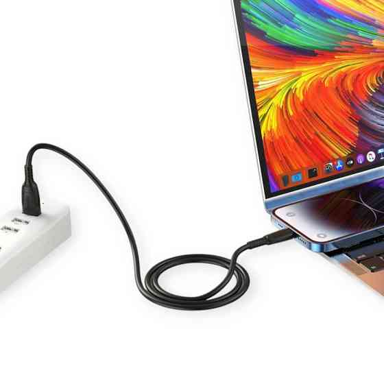 Кабель для зарядки Avantis Type-C - Type-C, 1м, черный, круглый силиконовая оплетка, PD, 60W Мукачево