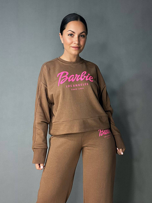 Костюм женский Quzen 485-485 Barbie оверсайз свитшот и брюки палаццо коричневый, коричневый, M Киев - изображение 7