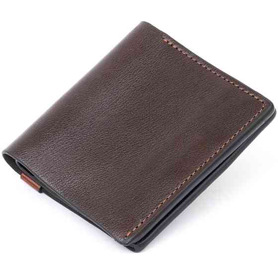 Вертикальне портмоне-кредитниця комбі в гладкій шкірі GRANDE PELLE 11328 Коричневе Київ